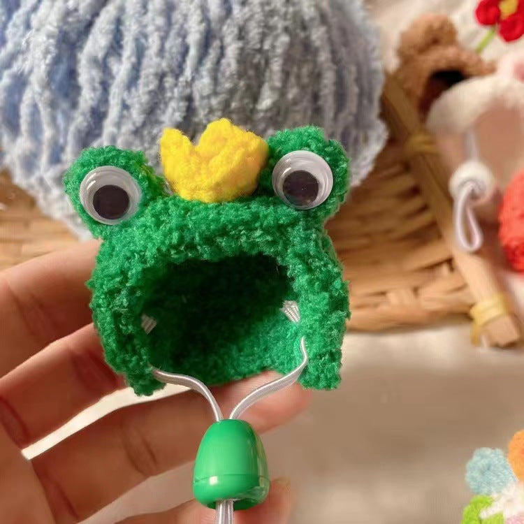 Wholesale plush cute small hat photography props handmade crocheted pet wool hat Winter Mini